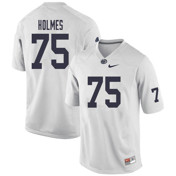 Men #75 Des Holmes Penn State Nittany Lions College Football Jerseys Sale-White - Click Image to Close